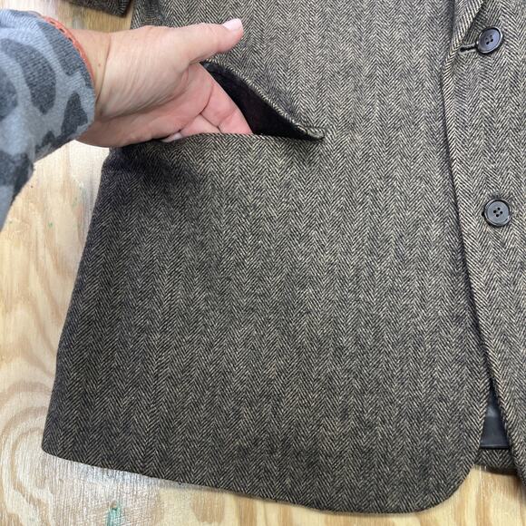Chereskin Sport Coat Blazer Jacket Mens 42R Brown Herringbone Camel Hair Blend - Picture 9 of 16
